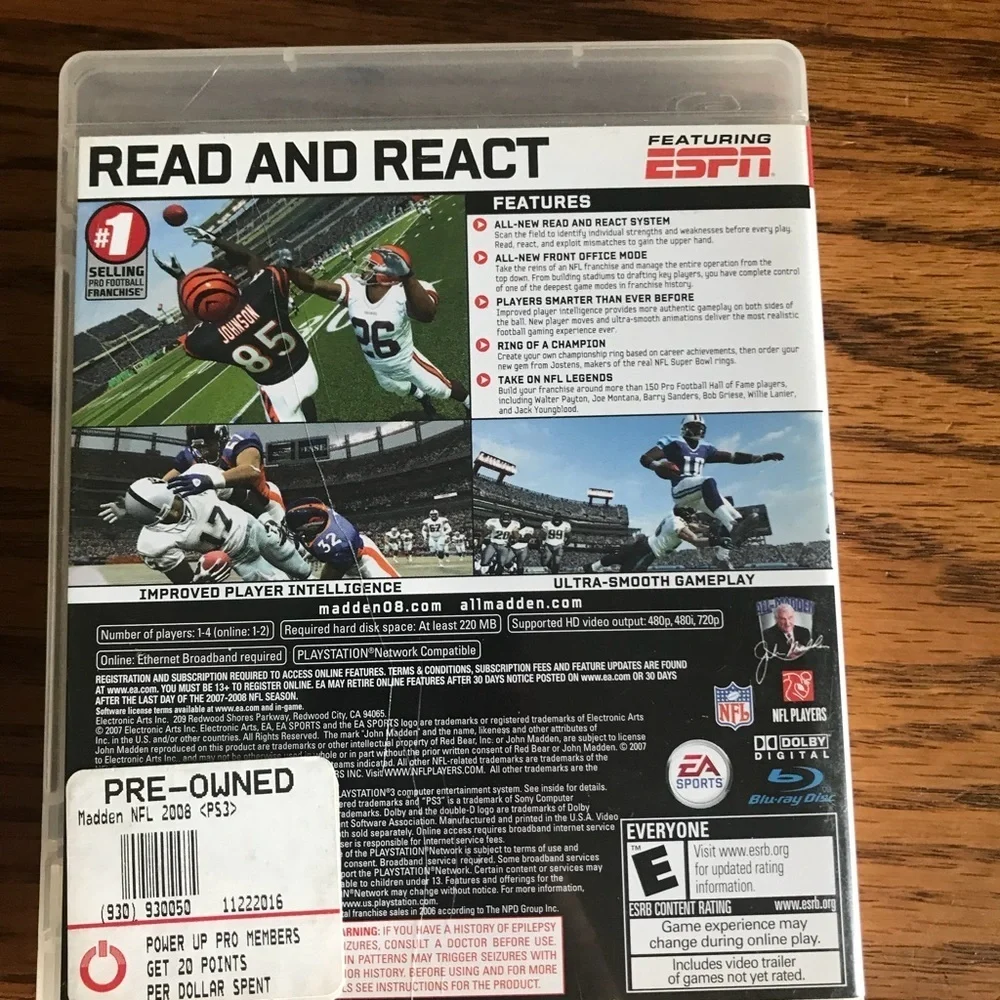 Madden NFL 08 Blu-ray PlayStation 3 Game